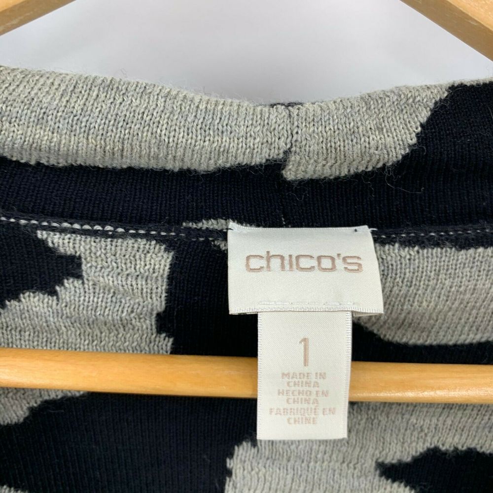 Chico's Boiled Wool Animal Print Cardigan Sweater - Picture 6 of 12